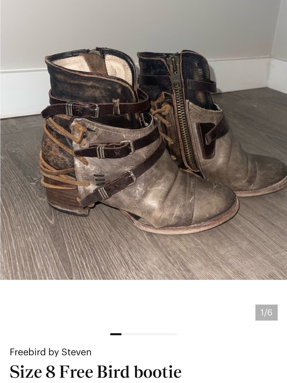 freebird Distressed Brown & Dark Brown Leather Chukka Booties
